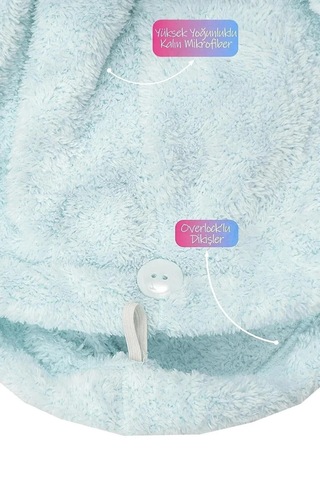 Kalın Mikrofiber Saç Havlusu Plaj Deniz Havuz Bonesi Kurulama Ban Mavi