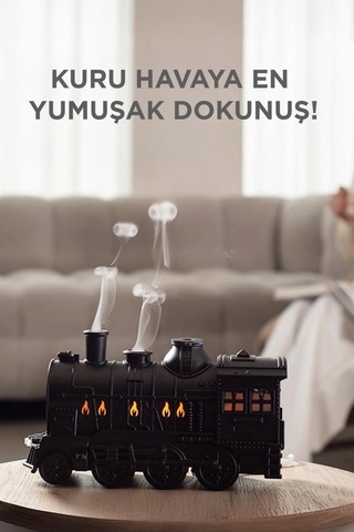 Tren Tasarım Kumandali Ultrasonik 300 Ml Hava Nemlendiricisi Led Işıklı Aroma Difüzör