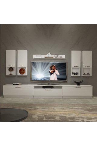 Decoraktiv Trendstyle 8da Slm Tv Ünitesi Tv Sehpası Beyaz
