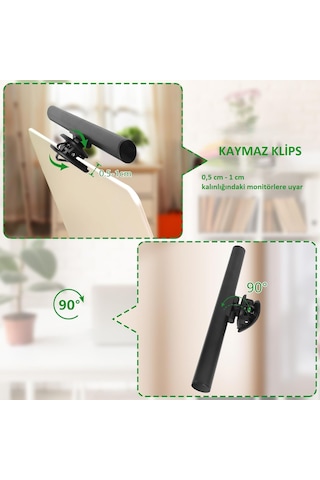 Venaliastore Laptop Üstü Ekran Işığı Led Göz Koruyucu Klipsli