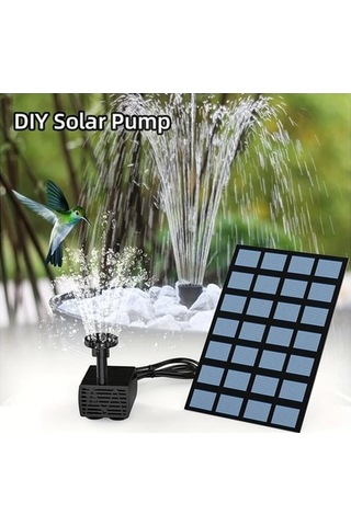 Besthome1 Dream011 1 Adet Güneş Pompası Kiti 11x11cm 1.5w Dış 6 Nozullu Kuş Banyosu Akvaryum