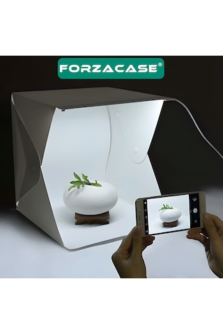 Forzacase FC629 Profesyonel Işıklı Ürün Fotoğraf Çekim Standı 20x20 Cm