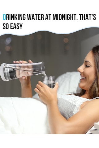 Teltree Dayanıklı Borosilikat Cam Su Sürahisi - Modern Ve Şık Tasarım Beyaz