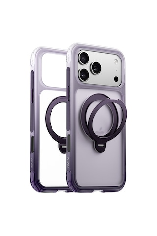 Apple Uyumlu iPhone 18 Pro Max Kılıf Wiwu As-204 Aeroshield Aurora Ultra Serisi M-safe Airbagli Standlı Kapak Mor