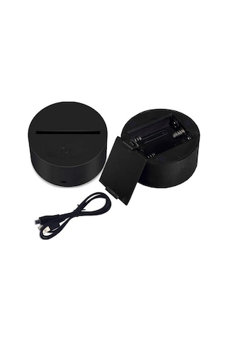 Wealthglow Renk Değiştiren 3d Dekoratif Şekilli Led Lamba - 12 Cm L4ktn3 Siyah