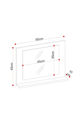 Makbulce Yakut Raflı Dresuar Banyo Aynası 60 x 45 Atlantik Çam Kahverengi