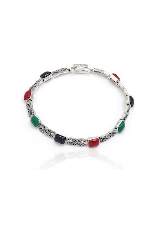 Karışık Ve Markazit Taşlı Kadın Gümüş Bileklik 201022834