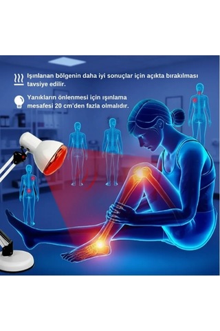 150w Kızılötesi İnfrared Isıtıcılı Fizik Tedavi Lambası Kırmızı Işık E27 Kalın Duy