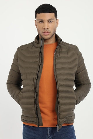 Dufy Haki Kapitone Slim Fit Erkek Mont-25285 Haki