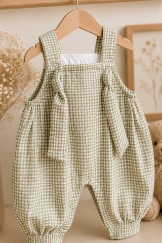 Mnk Baby & Kids Bebek Pötikare Desenli %100 Pamuk Tulum M00848 Yesil