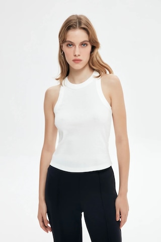 Ollacollection Halter Yaka Basic Fitilli Atlet Ekru