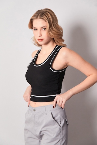 Fullamoda Fitilli U Yaka Body 25ygb7220128345-siyah Siyah