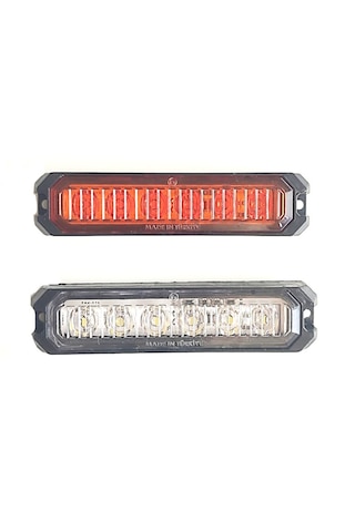 2 Adet 6 Ledli Turuncu-Beyaz Scooter Motosiklet Dorse Lambası 12-24 Volt