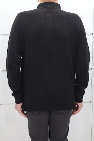 Santa Dmctekstil Erkek Desenli Spor Kesim Normal Kalıp Polo Yaka Selanik Kumaşlı Kışlık Kazak Siyah