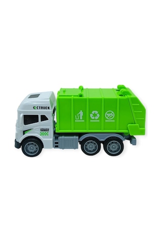 Temizlik Araçları Serisi - Sürtmeli Çöp Kamyonu 12 Cm - 3626 Yeşil