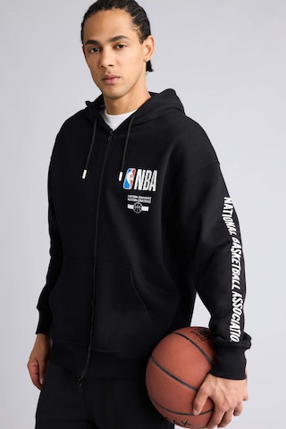 Defacto NBA Wordmark Oversıze Kapüşonlu Fermuarlı Sweatshırt G0264AX26SP