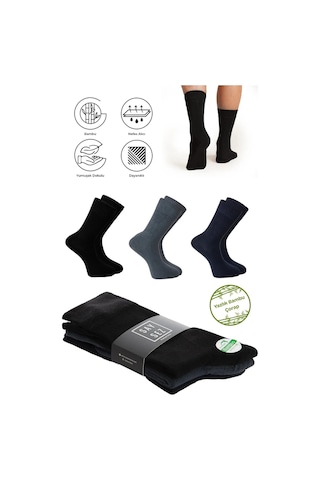 Saysez Bambu Erkek Soket Yazlık Uzun Düz Renkli Çorap Dikişsiz Premium Paket 3'lü / Yıkamalı Soft Çorap Çok Renkli