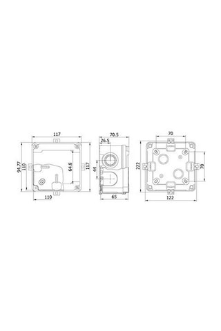 METE ENERJİ 40201005 110X110X65 Termoplastik Buat Gri