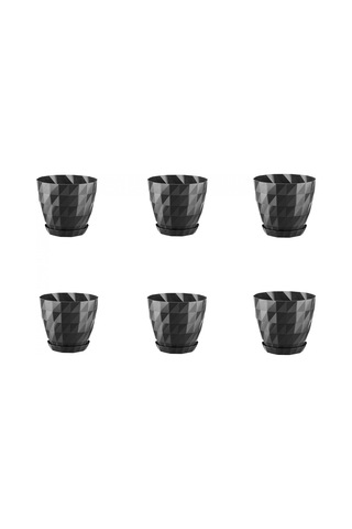 Modular Square Saksı - 1.85 Lt Siyah Dekoratif Saksı