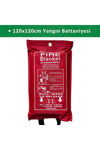 Ev Tipi Yangın Seti Mutfak Yangın Tüpü 120 x 120 CM - Yangın Battaniyesi 1 KG