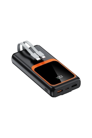 20000 Mh Pd 20w Ve Usb 22.5w Hızlı Şarj Dahili Type C Ve Lightning Kablolu Dünya Standartlarına Uygun Polymer Batar