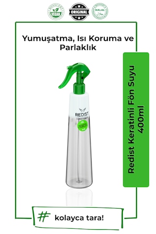 Redist Keratinli Fön Suyu 400 Ml + Isıya Karşı Koruma & Kolay Şekil Tarak
