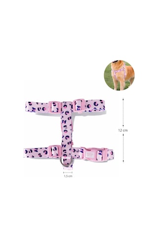 Swissplus Urban Paws Pink Leo Geri Dönüştürülmüş H-tipi Köpek Göğüs Tasması-small Pembe - Pudra