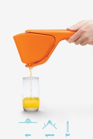 Dreamfarm Fluicer Kolay Sıkmalı Portatif Lime, Limon, Portakal Sıkacağı Turuncu Sıkacak 28 Cm Turuncu