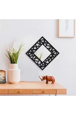 Znv Zenvia Mey İthalat 2'li Set Kırılmaz Pleksi Dekoratif Duvar Aynası - 22.5x22.5 Cm Geometrik Çerçeveli 1. Sı Renkli