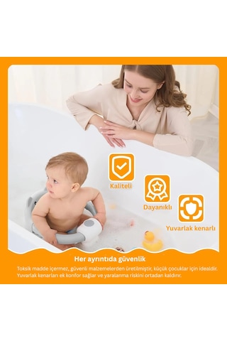 Bebek Banyo & Mama Oturağı - Vantuz Tabanlı, Güvenli, Önden Açılır