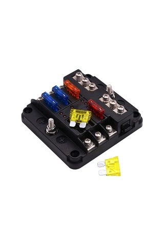 Novahub Siyah 1 Giriş 6 Çıkışlı Sigorta Kutusu - 32v Dc, 30a, Led Gösterge, Kablo Uygun 30