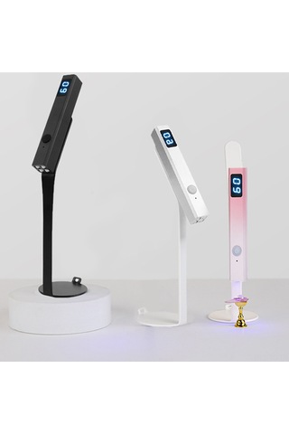 Skycity 400mah Pil Metal El Feneri, 8w 4 Kristal Led Işık, 20/60s Zamanlama, Demirici Destekli, Usb Şarjlı, Silver - Tırnak Boyama Işığı