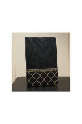 Kişiye Özel Ajanda Set Vıp Desenli Defter & Kalem & Anahtarlık Set - Lacivert Siyah Siyah