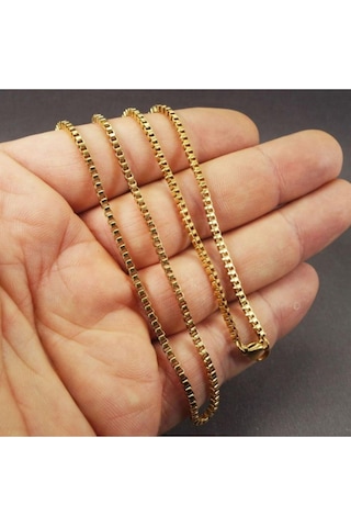 Kübik Unisex Çelik Kolye Zincir - Altın Kaplama Sevgiliye - Eşe- Babaya - Arkadaşa Kolye