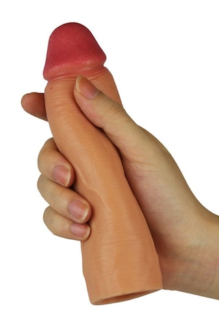 Fastieshop Gerçekçi Dokulu 2.5 Cm Dolgulu Penis Kılıfı - 16.5 Cm