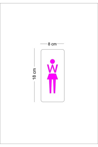 Man Woman Wc Yön Levhası Pembe-mavi