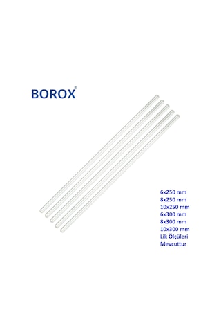 10X300 Mm Cam Baget - 5 Adet / Paket - İçi Dolu Çubuk