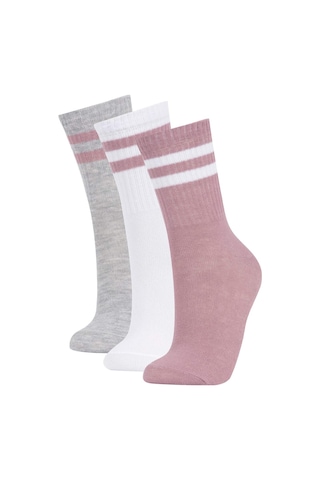 DeFacto Kız Çocuk 3'lü Pamuklu Uzun Çorap -  Y4997A6NSKR1