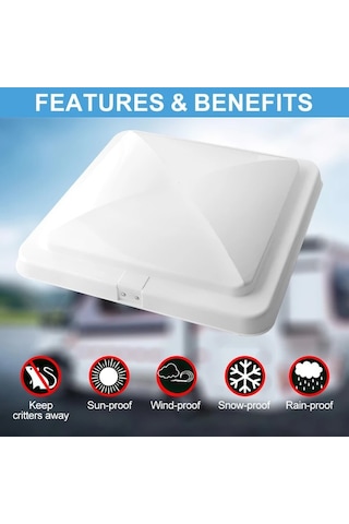 Hightower Beyaz 14" Karavan Çatı Havalandırma Kapağı - Dayanıklı, Rüzgar Ve Su Geçirmez
