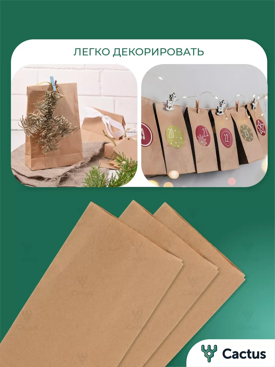 Cactus Kraft Kağıttan Küçük Hediyelik Poşetler, 50 Adet 186096226