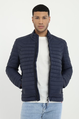 Dufy Erkek Slim Fit Kapüşonlu Lacivert Mont-25358