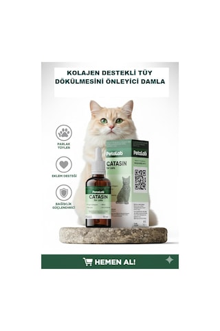 Catasın Kediler İçin Tüy Sağlığı Destekleyici Multivitamin Damla 50 Ml