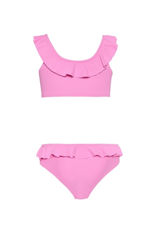 Toosalty Kız Çocuk Pembe Volanlı Bikini Takımı 25sg004st Pembe