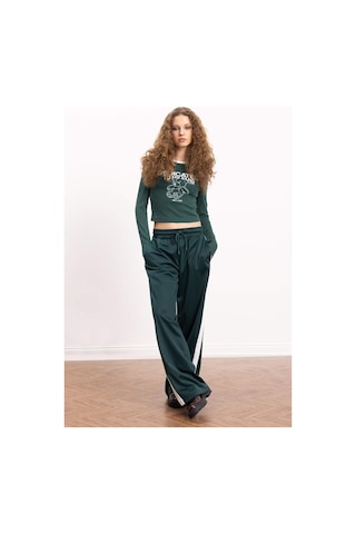 DeFacto Coool Wide Leg Eşofman Altı Geniş Bol Paça Beli Lastikli Cepli Bağcıklı E2667AX24WNGN516 Yeşil