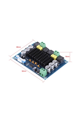 Konesam Tpa3116d2 Çift Kanal 2x120w Güçlü Ses Amfi Kartı, Aşırı Sıcaklık Ve Kısa Devre Koruma, Siyah Isı Dağıtıcı, 1.6mm Pcb