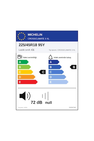 Michelin 225/45 R18 95Y XL Crossclimate 3 Dört Mevsim Lastiği 2026