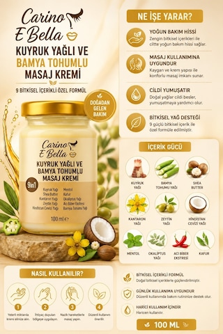 Kuyruk Yağlı Ve Bamya Tohumlu Masaj Kremi 100 Ml