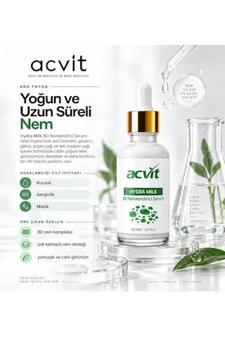 Acvit Hydra Milk 8D Nemlendirici Serum 30 ML