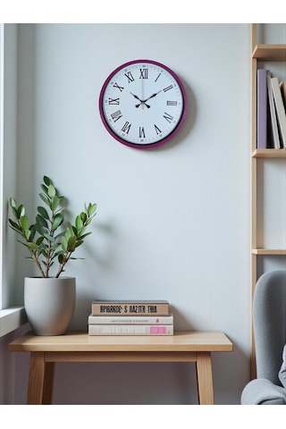 36 Cm Pembe Roma Rakamlı Duvar Saati Diğer 76100654