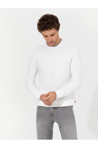 Beyaz Dokulu Sweatshirt